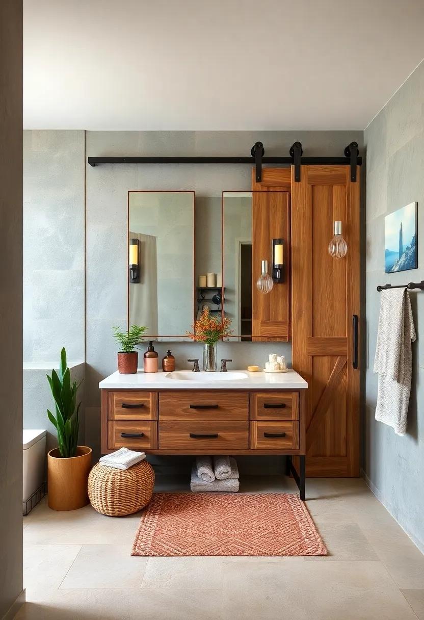 Barn Door Charm: Incorporate sliding barn doors as part of your vanity area to add‍ rustic charm while maintaining an industrial flair