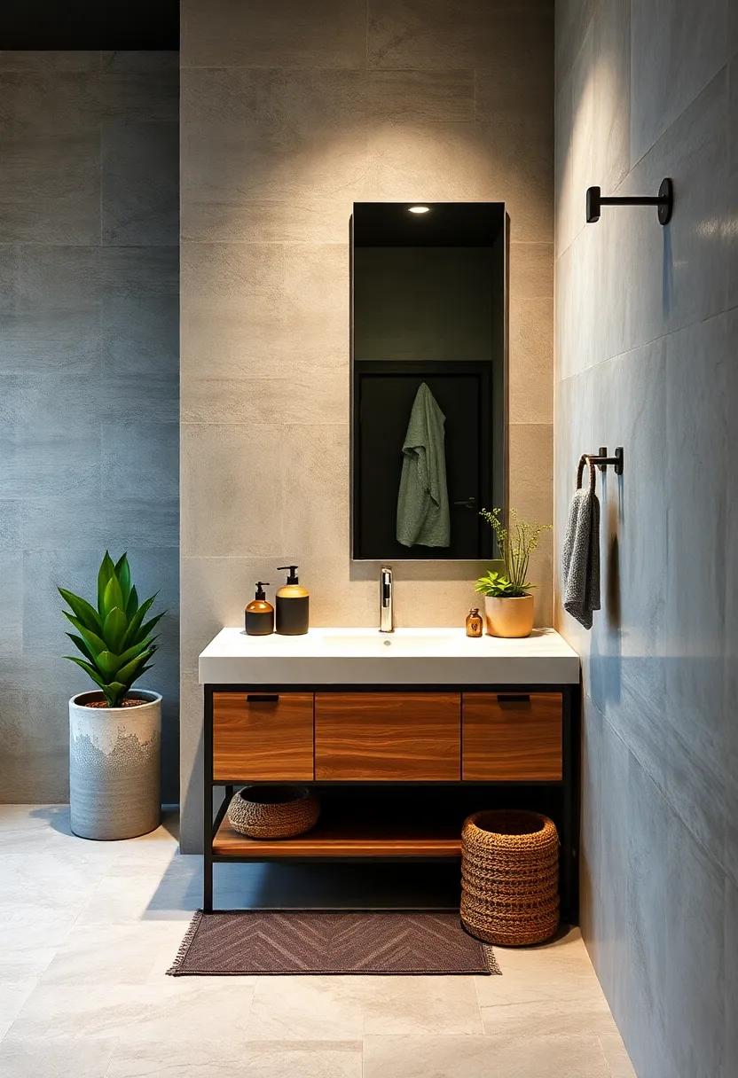 Functional⁣ Design:⁢ Strategically place hooks and racks near your vanity area for a functional touch‌ that complements the industrial style