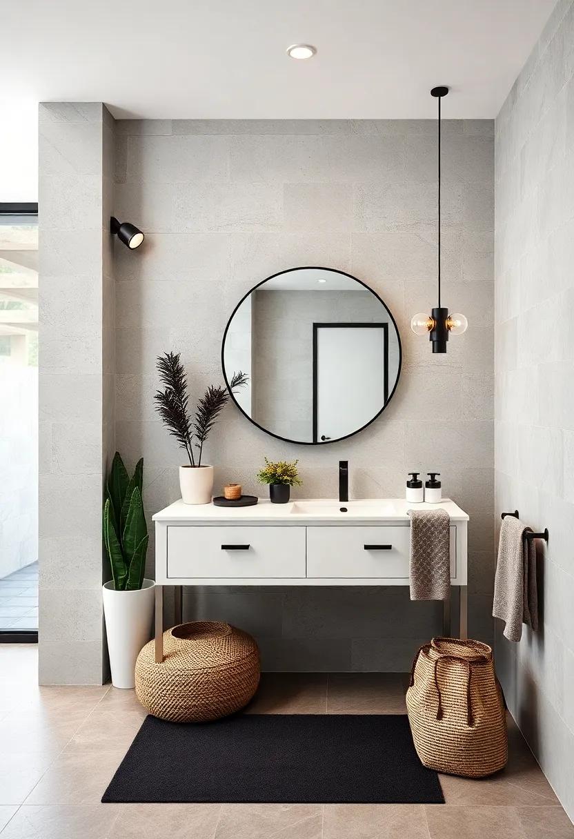 Monochrome Magic: Go for a monochrome palette with a white vanity and‍ black accents to embody the essence of urban sophistication