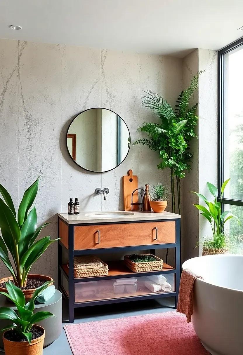 Nature-Inspired⁢ Touches: Include greenery or succulents around your ‌industrial vanity ‍to inject life into the space and‍ soften the hard ‌materials