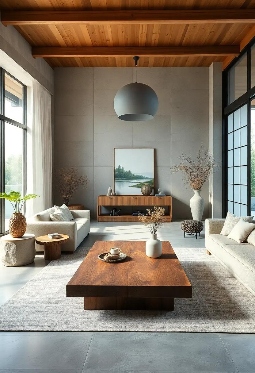 Introduce ‌a low coffee table made ⁣from reclaimed wood for a rustic yet elegant centerpiece