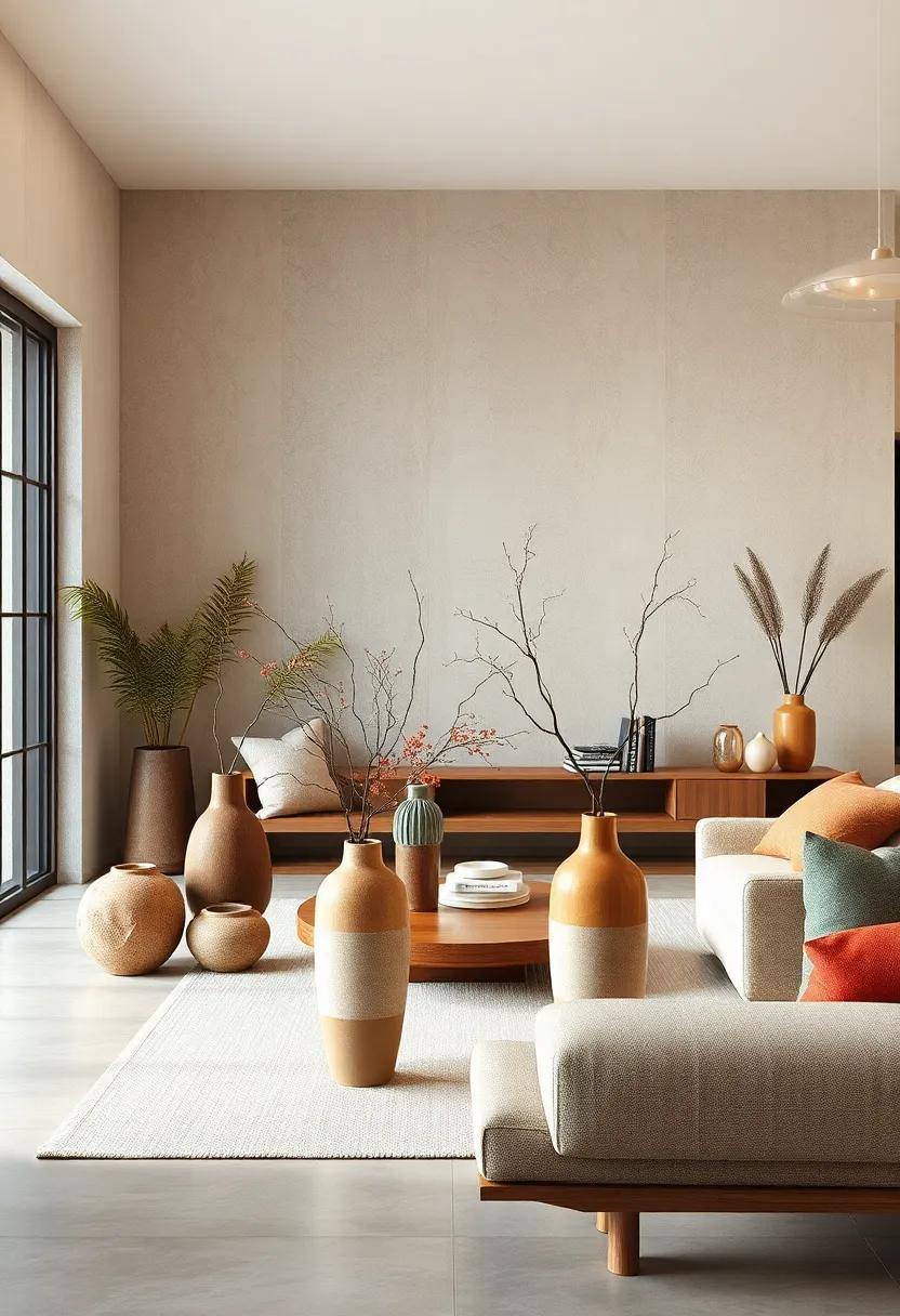 use ceramic vases in muted colors ⁢for a functional yet⁤ aesthetic ⁢display of⁤ flowers or branches