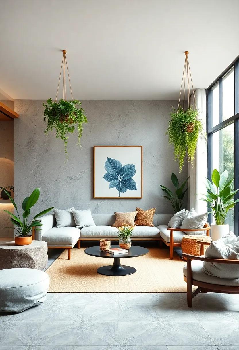 Implement hanging ⁣planters with trailing plants for ‌a lively, organic‍ touch