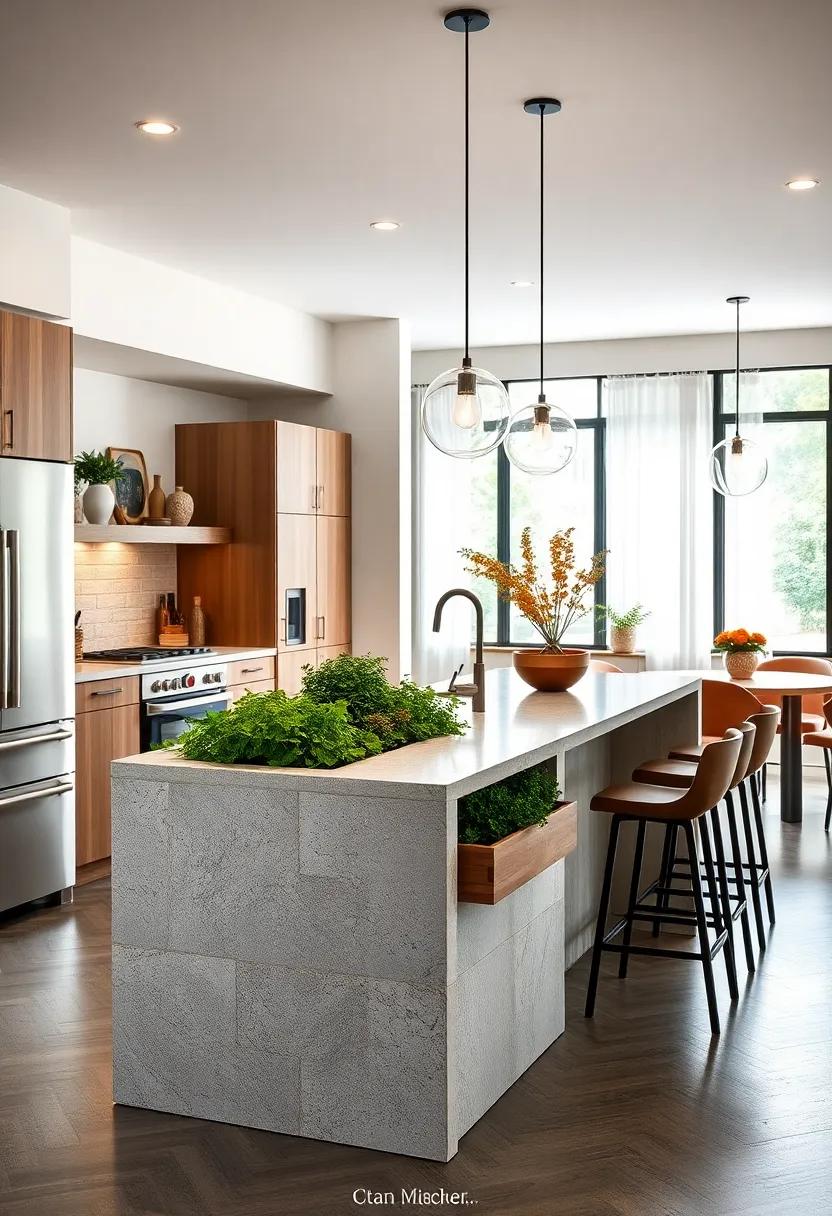 Culinary Herb Garden: A narrow island featuring​ integrated planter boxes encourages fresh herbs at your fingertips, ‌blending‌ functionality‍ and design