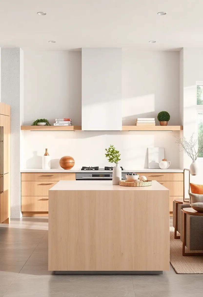 Sleek White‍ Maple island: A⁤ minimalist design featuring clean lines and an elegant finish,‍ perfect ⁣for modern ​kitchens‌ looking to brighten up their⁢ space