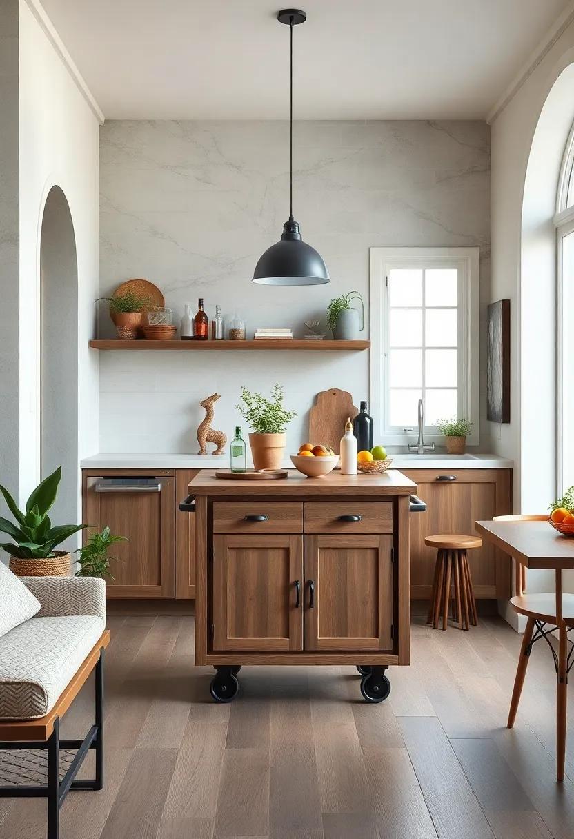 Vintage Cart Inspired: A narrow island on wheels offers versatility and charm, ⁣allowing you to easily move the⁤ cooking space where you need it most