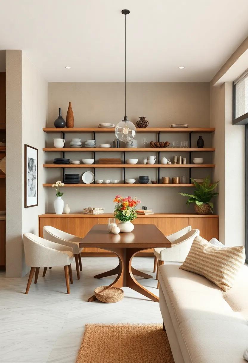 Embrace Minimalism: Use open‍ shelving to ‍keep ⁤your ⁤dining area looking⁤ clean and uncluttered, showcasing only a ⁣curated selection⁤ of beautiful dishware​ and glassware