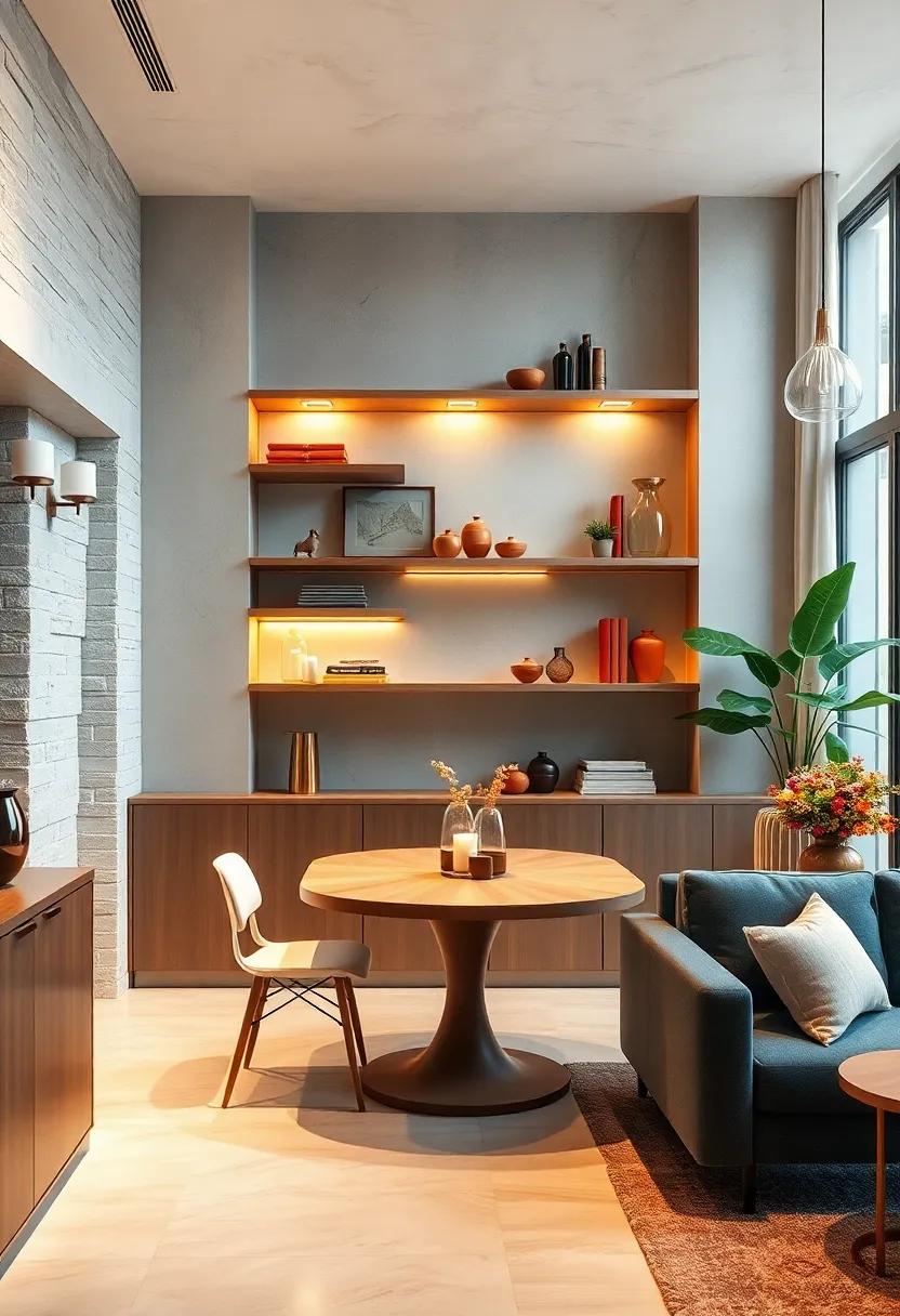 Colorful Displays: Opt⁤ for open shelves ⁤painted in vibrant‍ hues⁤ to add a‌ pop of⁣ color⁣ to the dining area, showcasing‌ lively dinnerware and​ art pieces