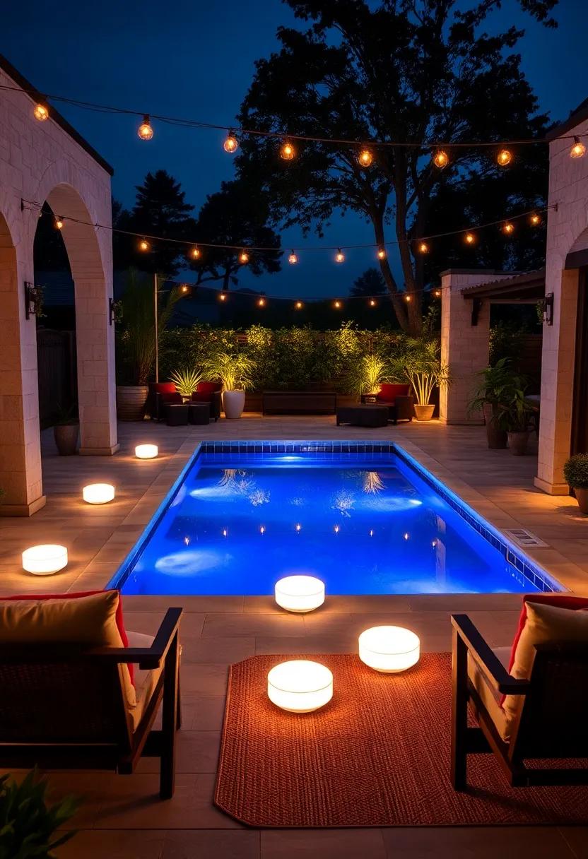 Incorporate eco-friendly solar floating lights⁣ that charge during the day and provide sustainable illumination at night