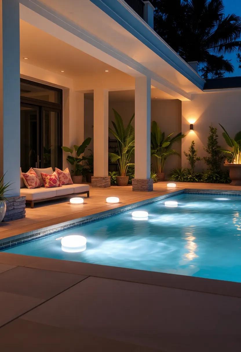 create a zen-like​ retreat by using flickering floating lights alongside tranquil water features, promoting​ relaxation under the stars