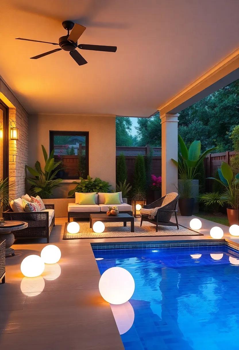 Craft a magical ⁢underwater effect by placing glowing floating orbs that resemble jellyfish, enhancing the aquatic theme of your patio