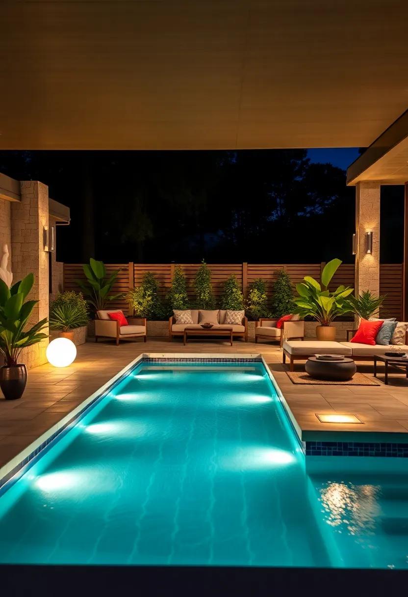 Arrange fixtures of floating lights⁣ along the⁤ pool's ‌edge, blurring the line⁤ between water and land for ⁤a⁣ mesmerizing effect