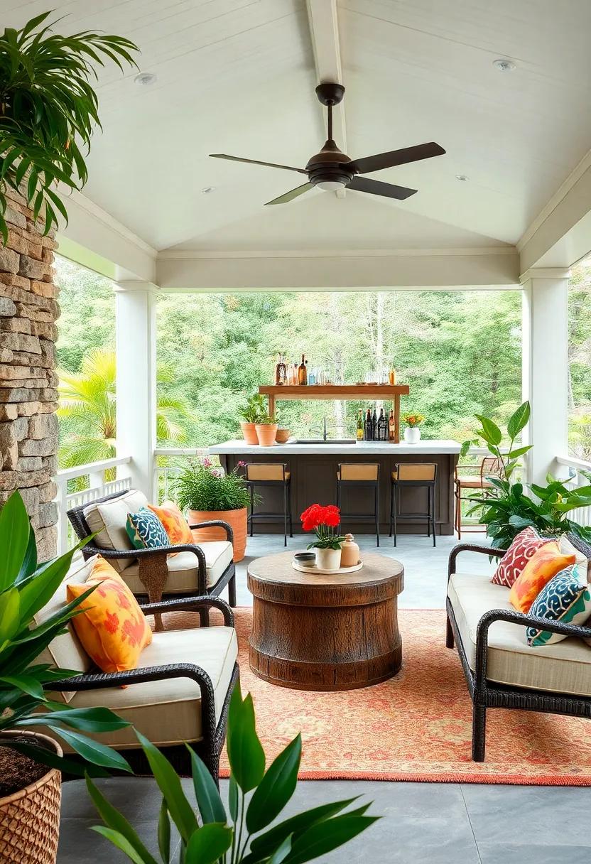 colorful Accents: Add vibrant textiles and barware to infuse‍ personality and ⁤liveliness into your screened porch