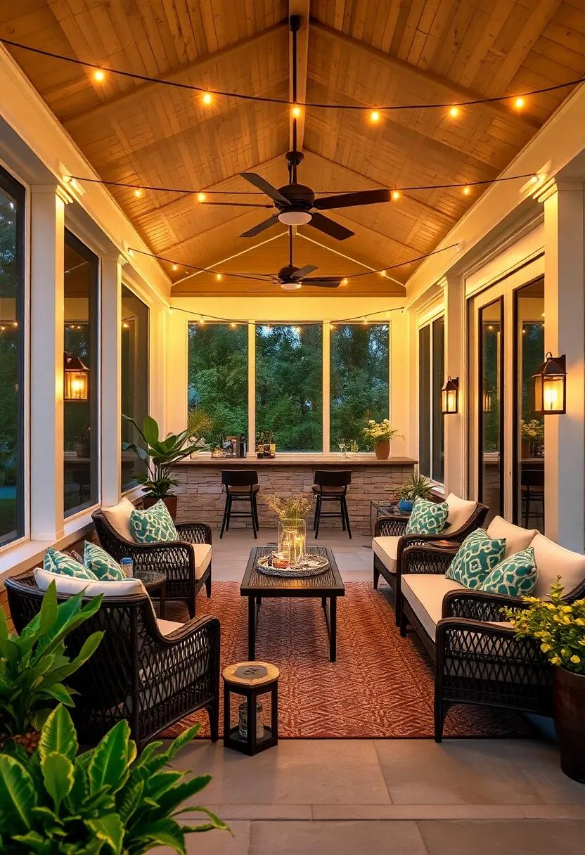 Mood Lighting: Incorporate string lights or lanterns for ⁢soft, ambient lighting that enhances evening⁢ gatherings on your porch