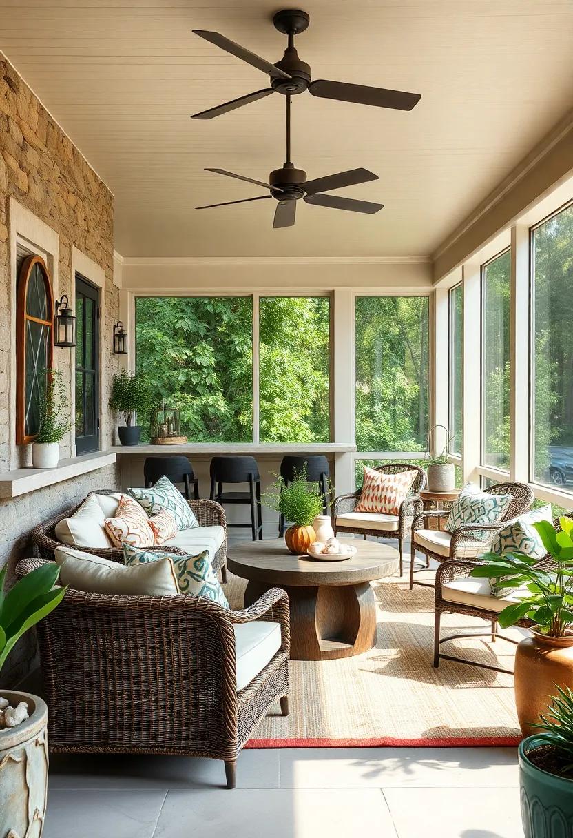 Nature-Inspired Decor: Choose decor⁢ items like driftwood accents and seashells to create a⁤ calming, beachy atmosphere in your screened porch