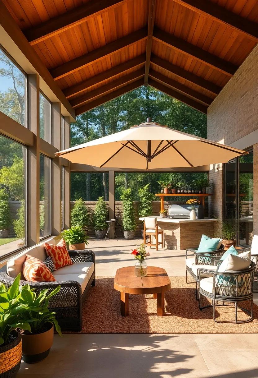 Parasol Paradise: Use an elegant umbrella or retractable ​awning to create shade ⁣over your bar area, making it enjoyable even on sunny days