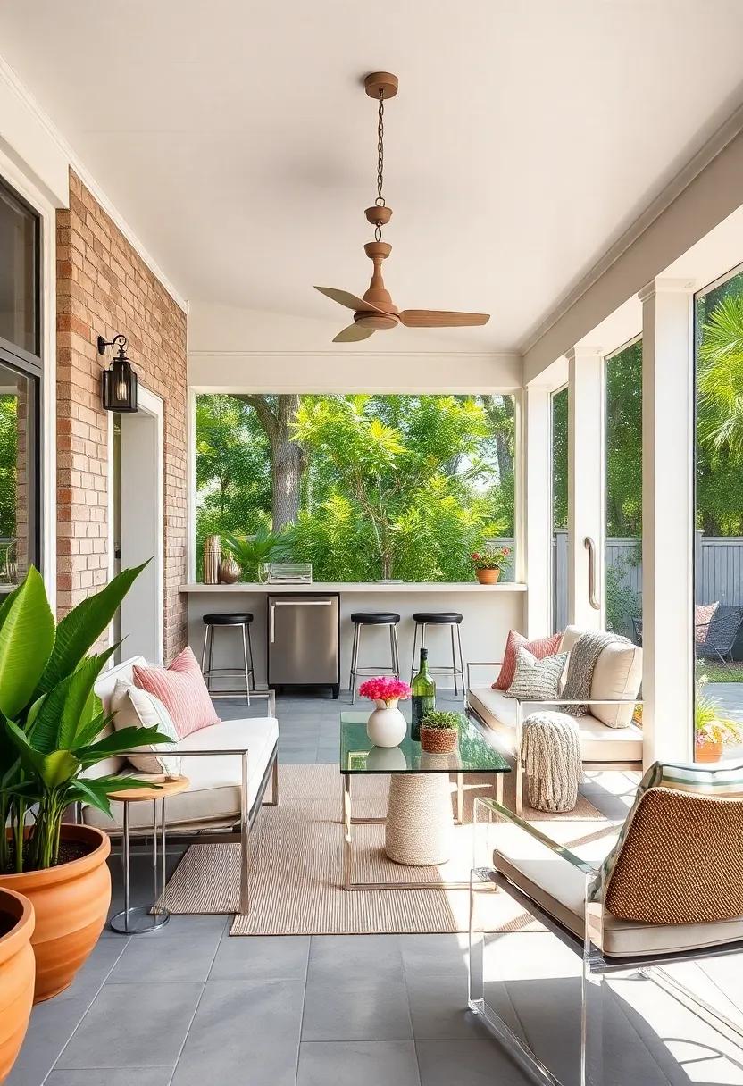 Sleek Modernity: Opt for a minimalist bar design with stainless steel finishes and clear acrylic furniture for a contemporary vibe