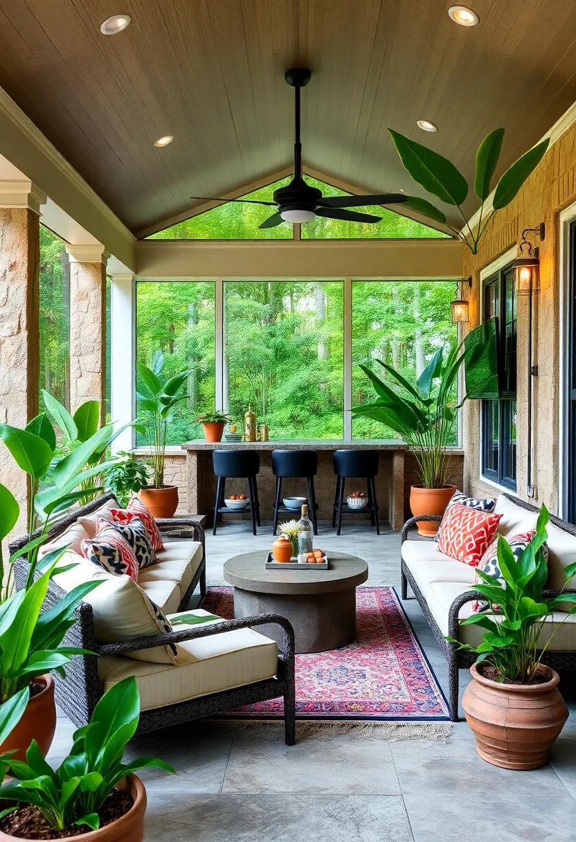 Tropical Oasis: ⁤Use lush potted plants and tropical decor to ⁢turn your screened porch into a vibrant paradise for relaxation and entertaining