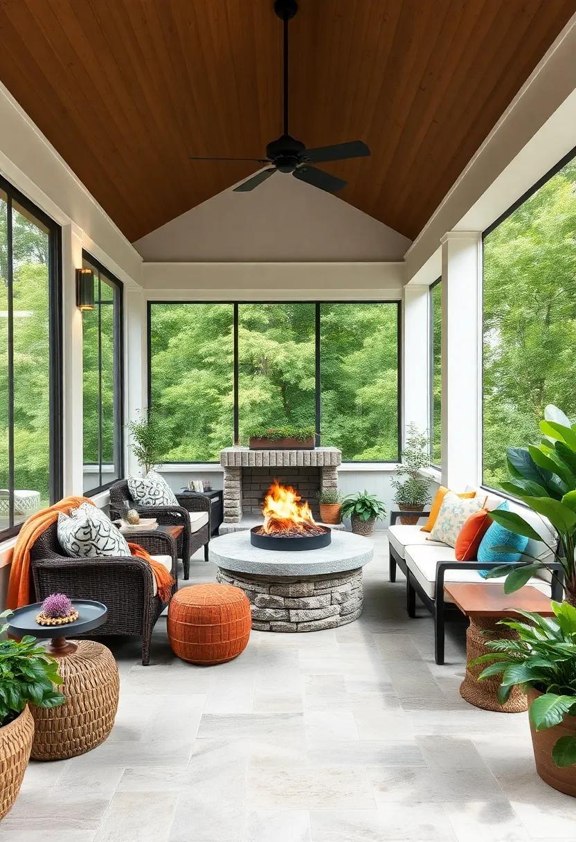 Inviting Textures: Embrace Warm Throws and Plush Pillows in Your‌ Firepit Retreat