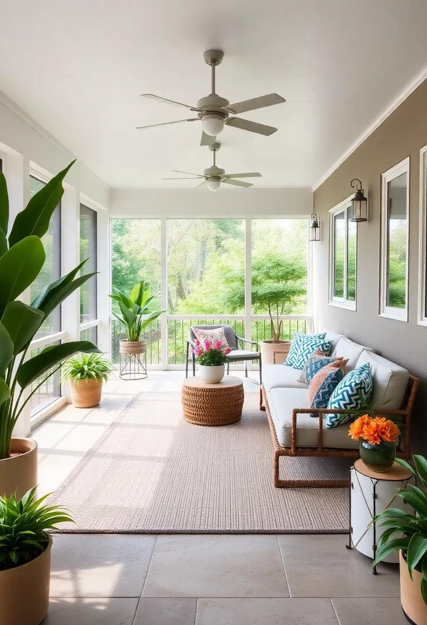 Outdoor Rugs: Incorporate natural fiber rugs to define areas within your screened porch while offering comfort underfoot⁤ and enhancing ​the minimalist aesthetic