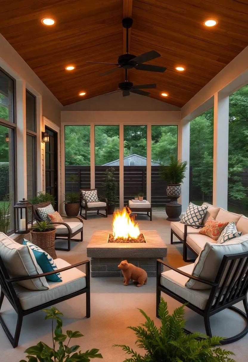 Simple Fire ​Pit: incorporate a small, modern fire pit for those ⁢cooler nights, ‍providing warmth and an ​inviting gathering⁣ spot without dominating the ‌design