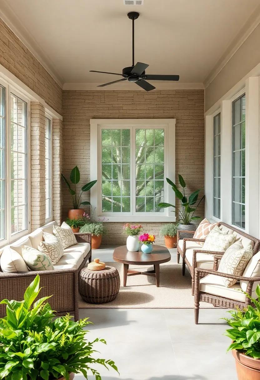 Earthy ⁣Color Palette: Choose ​muted, earthy ‍tones for your‌ decor to maintain a ⁣harmonious connection ⁢with nature while creating ⁤a calming environment in‌ your screened porch