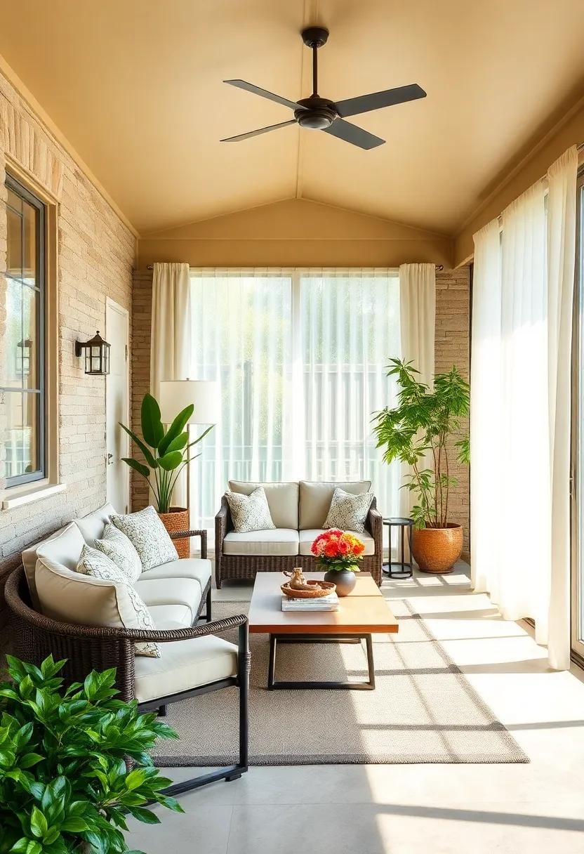 Sunlight Filters:⁣ Install sheer curtains that ‌gently​ diffuse sunlight, providing privacy while still allowing‍ for a bright, airy feel in your screened porch