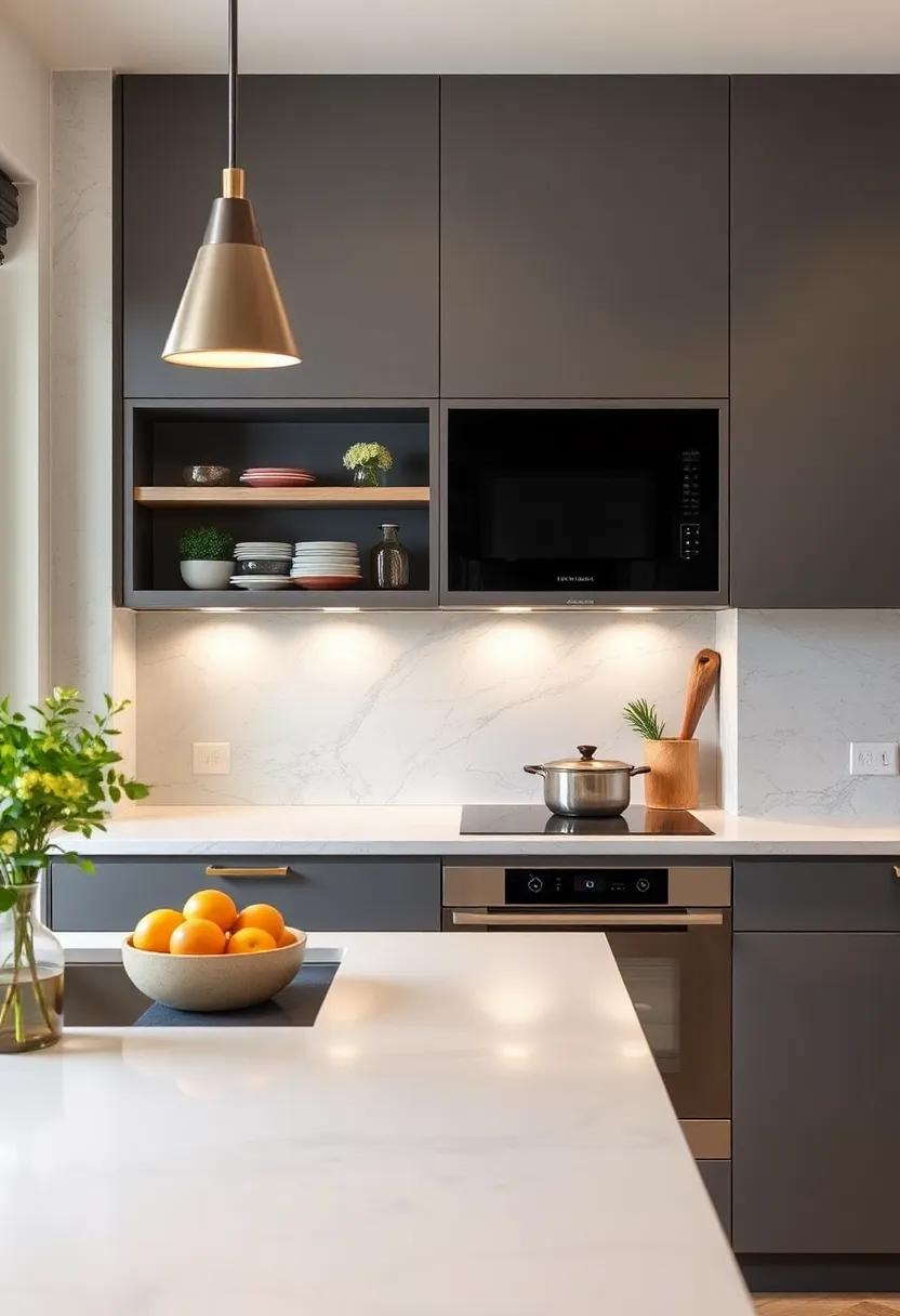 BackSPLASH storage: Add decorative shelves or magnetic strips to your backsplash to store frequently used spices and utensils stylishly