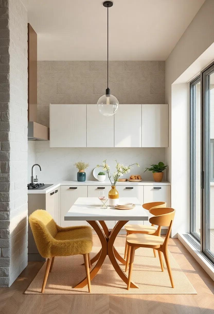 Compact Dining Solutions: Consider a wall-mounted drop-leaf table for a small dining area that can be expanded when entertaining