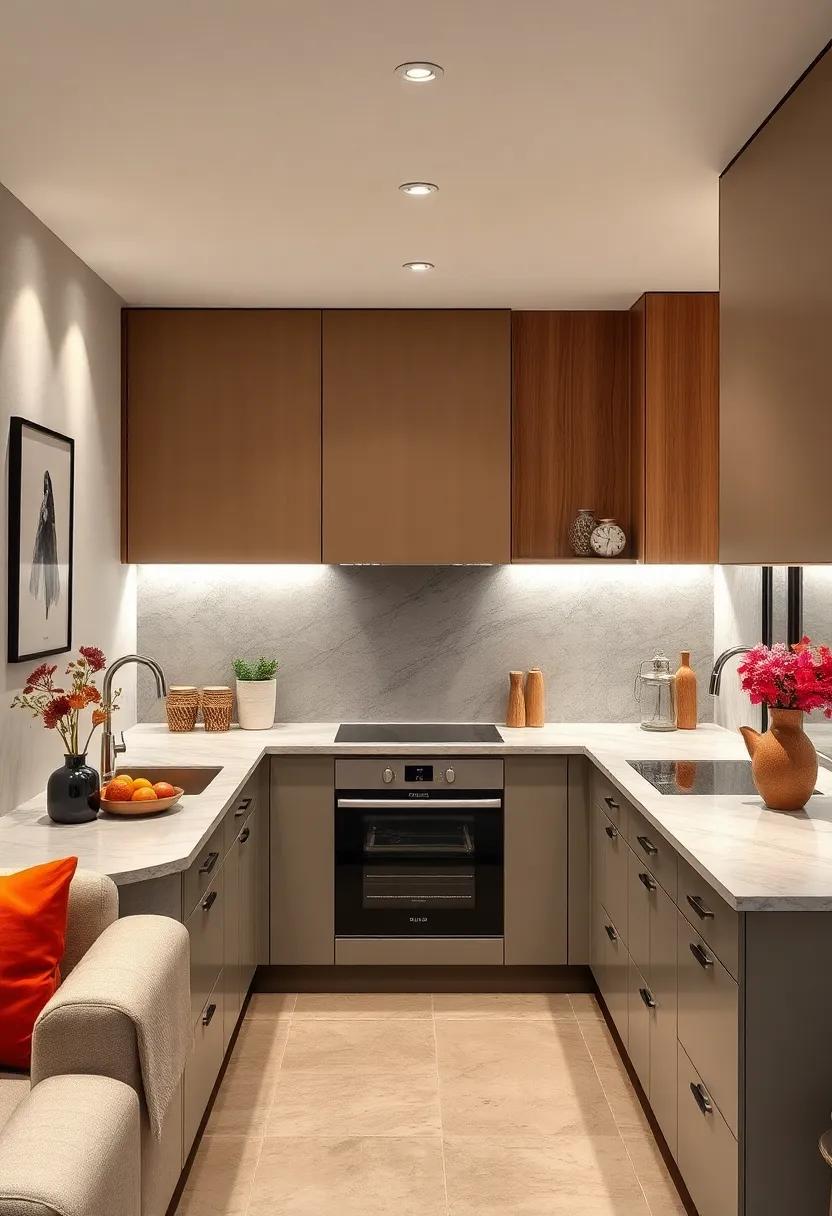 Lit Spaces: Incorporate under-cabinet lighting to brighten up countertops and create an inviting atmosphere, enhancing both style and utility