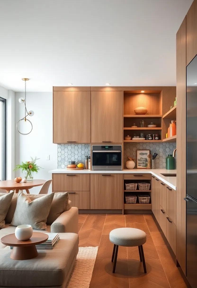 Pull-Out Pantry: Create a slim pull-out pantry in tight spaces for easy access to snacks and canned goods without sacrificing style