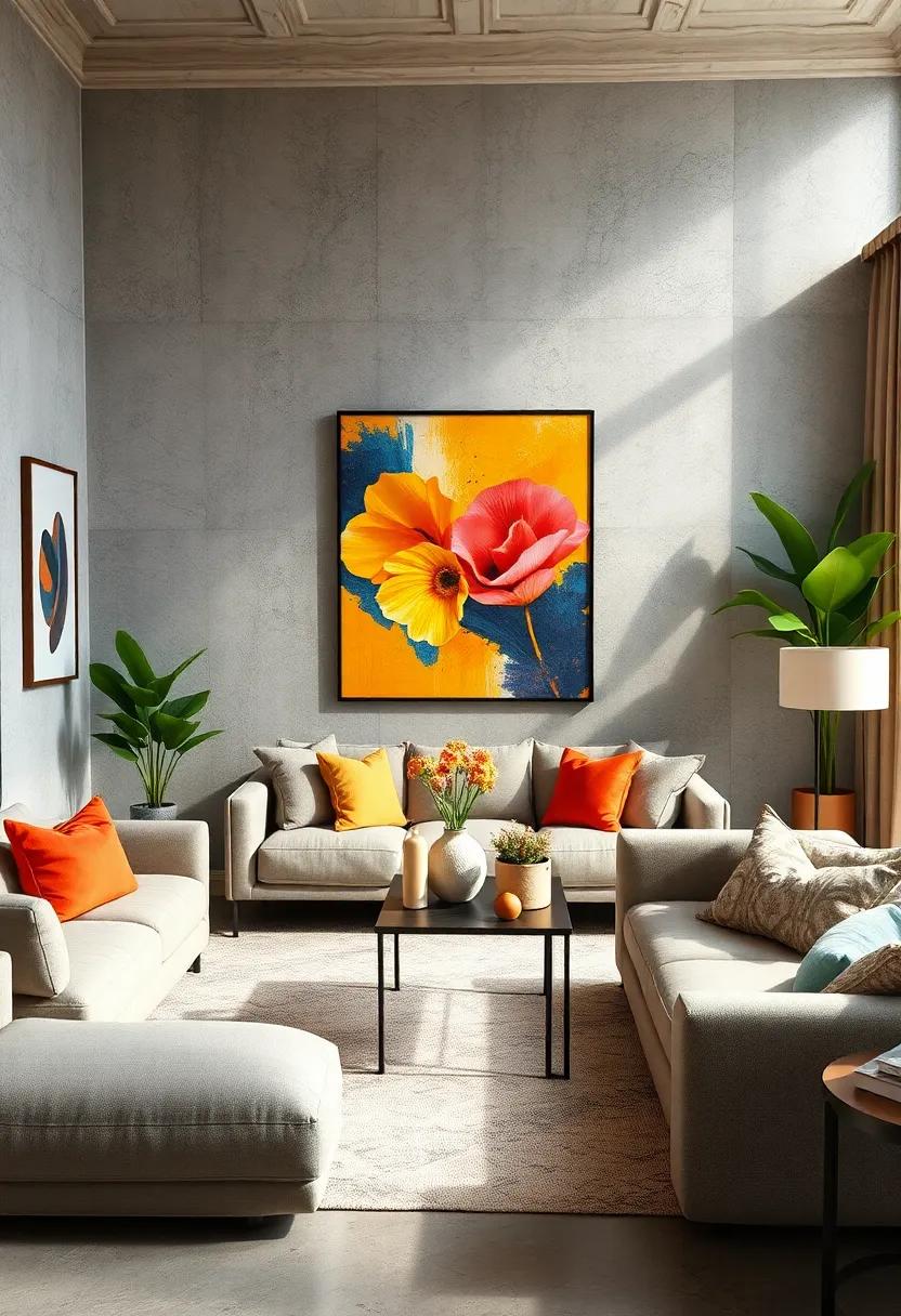 Statement art pieces: Feature one or two bold artworks that reflect your personality, instantly transforming the room with vibrant colors and unique designs