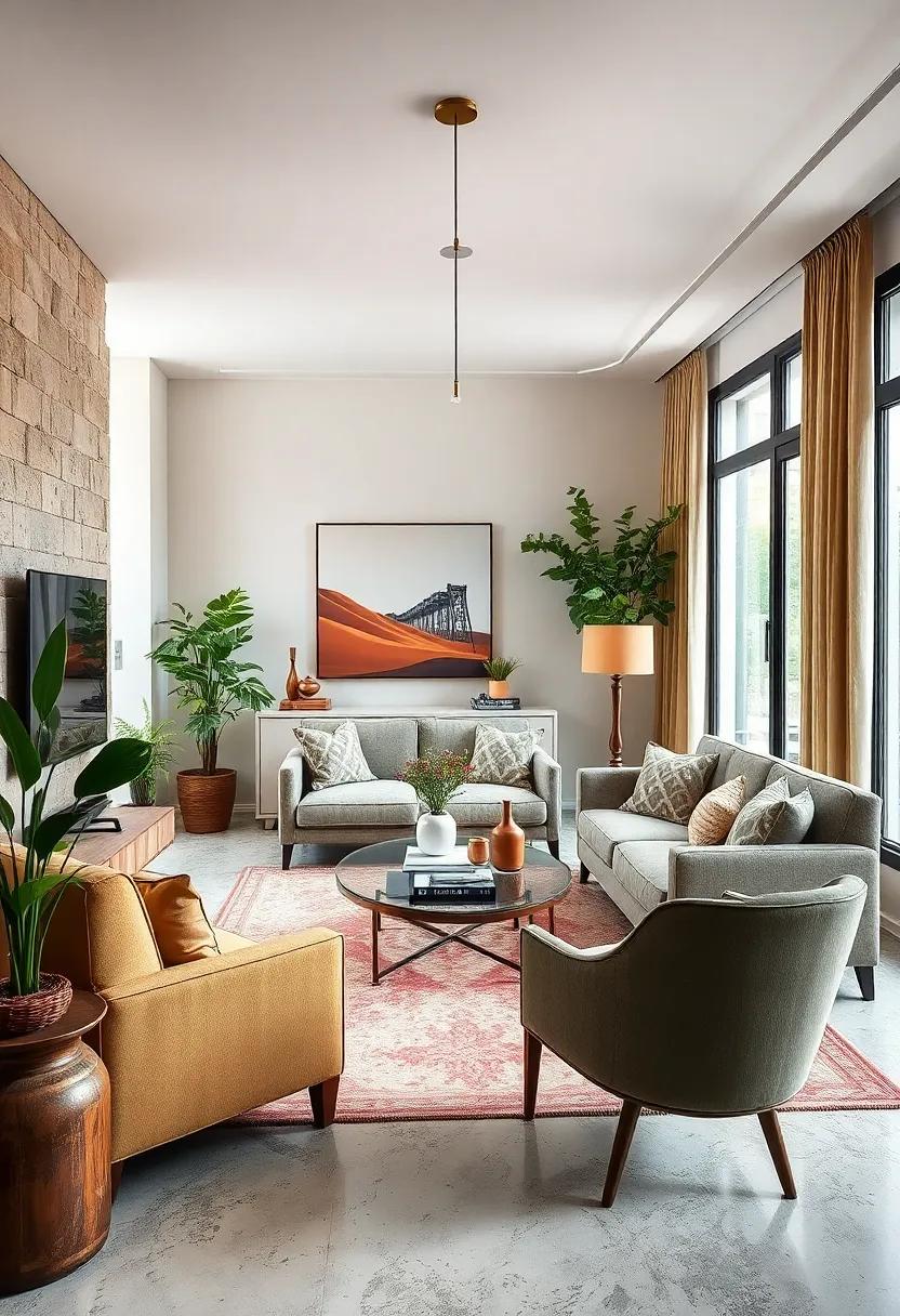 Vintage accents: Incorporate ⁣vintage finds like an antique coffee table or retro chairs, adding timeless charm and a story to your modern living space