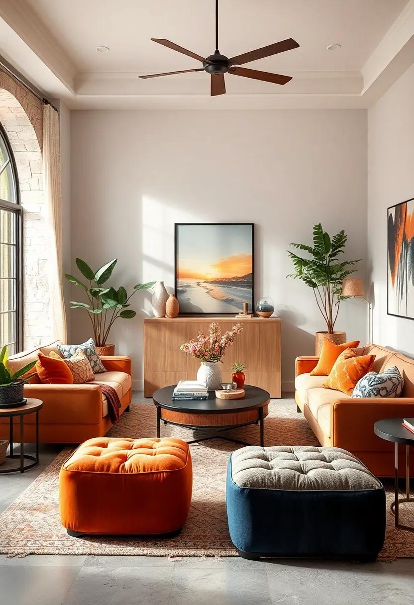 Small-scale ⁢ottomans: ⁣Choose lightweight ⁢and stylish ottomans as versatile seating options that can easily be moved⁢ around or tucked away