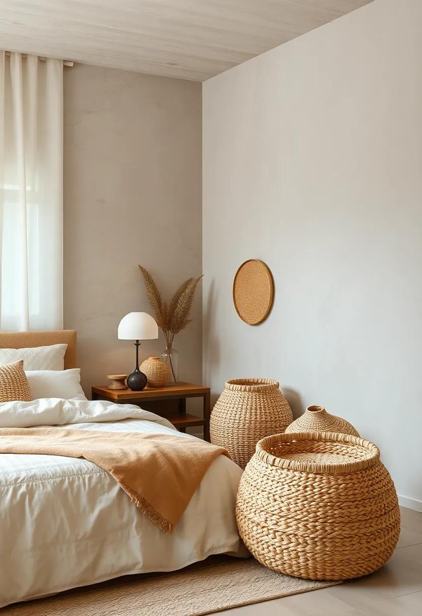 Natural Fiber ⁢Baskets: Integrate natural⁤ fiber baskets for both storage and decorative purposes, emphasizing a ‍cozy, ⁢rustic charm