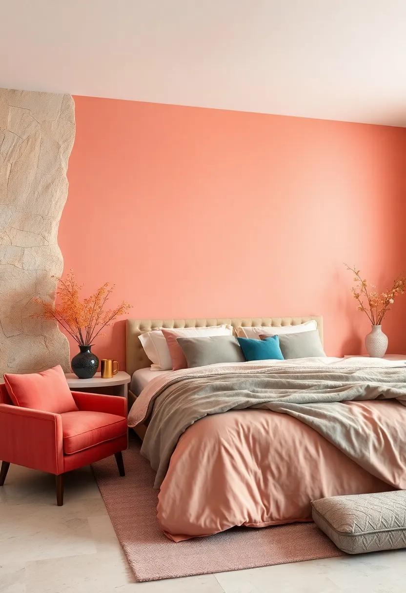 Soft Coral: A gentle nod to warmth and ⁤comfort, perfect for a bright yet tranquil ‍bedroom