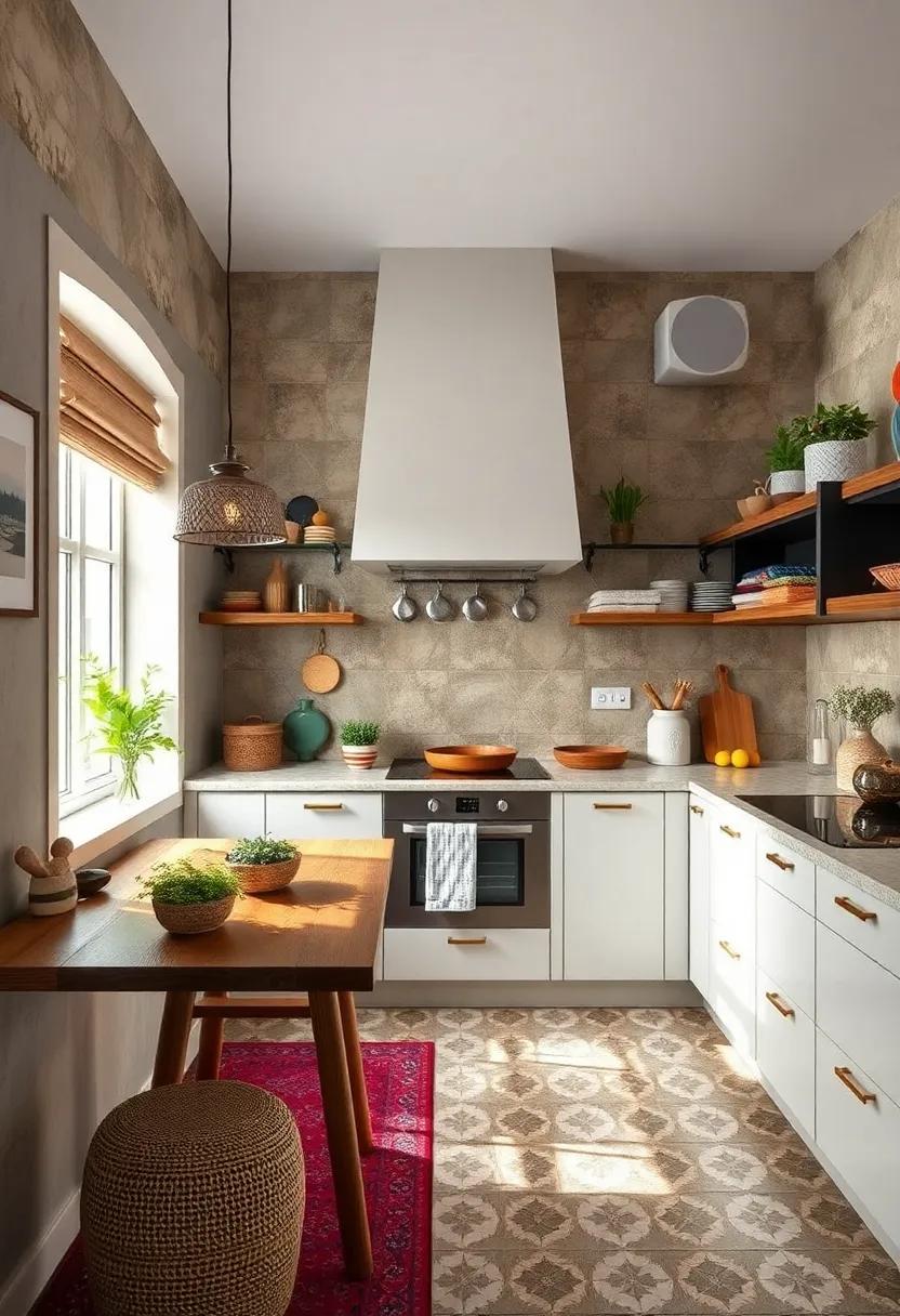 Geometric Beauty: Make a bold statement with ⁣geometric-patterned tiles that add a contemporary edge while still embracing bohemian charm