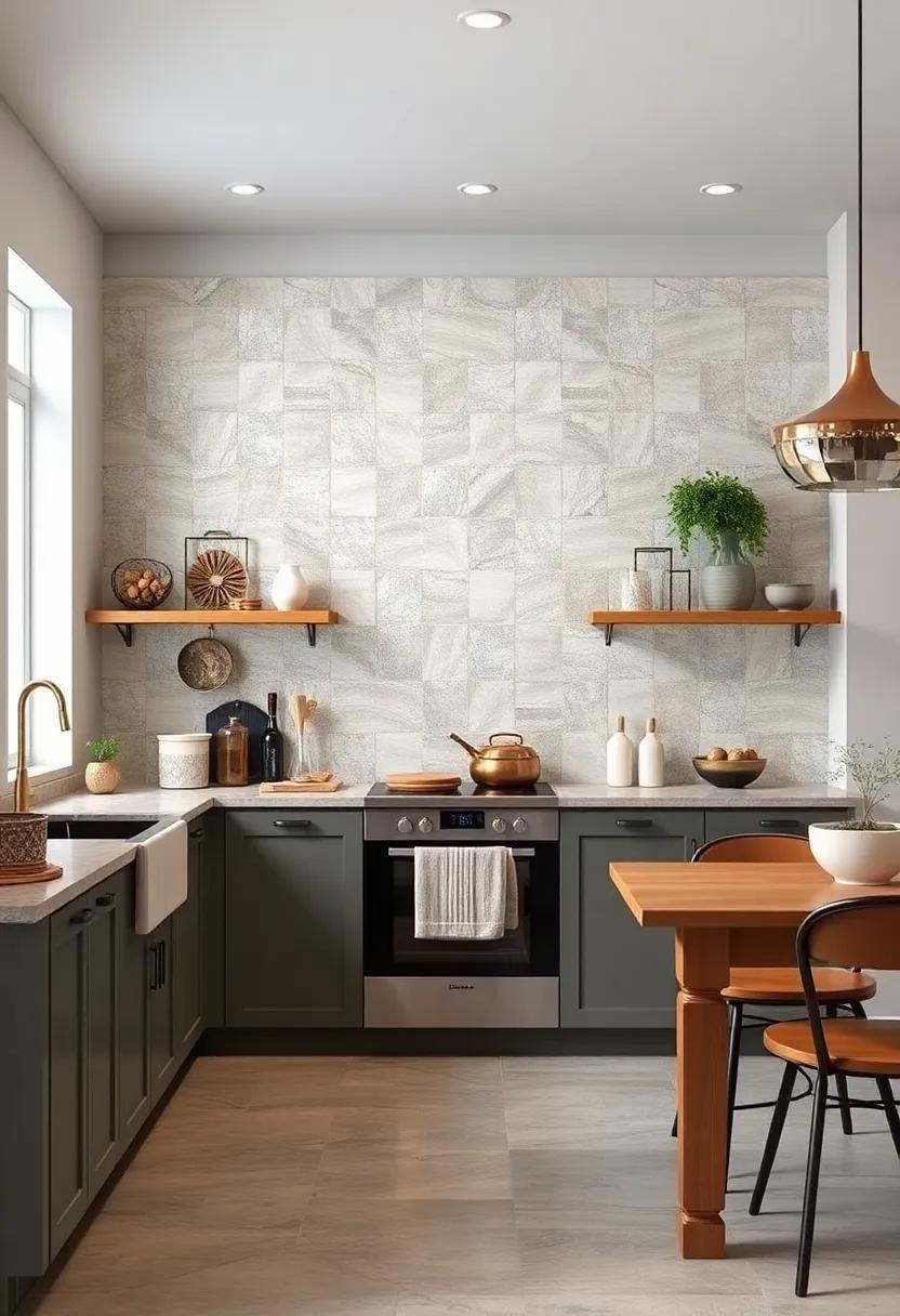 Metallic Accents: Add a touch of glamour with metallic-finish tiles that sparkle and shine, creating a luxurious backdrop in your kitchen