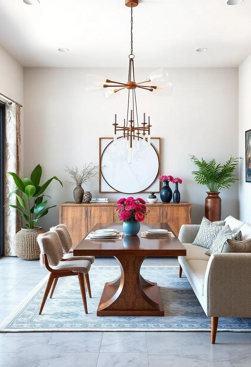 Create a Statement Table: Choose ‌a distinctive dining table ⁢that acts as the⁤ focal ‌point, whether it's reclaimed wood or a unique shape‍ that⁣ sparks conversation