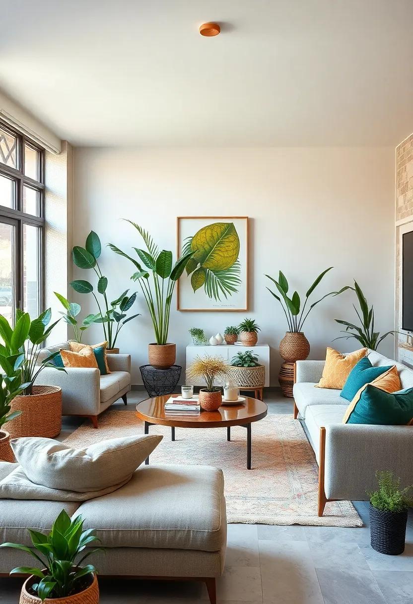 Curate a themed plant collection—think tropical⁤ or ⁤desert—coherently evolving your living room's‌ design narrative