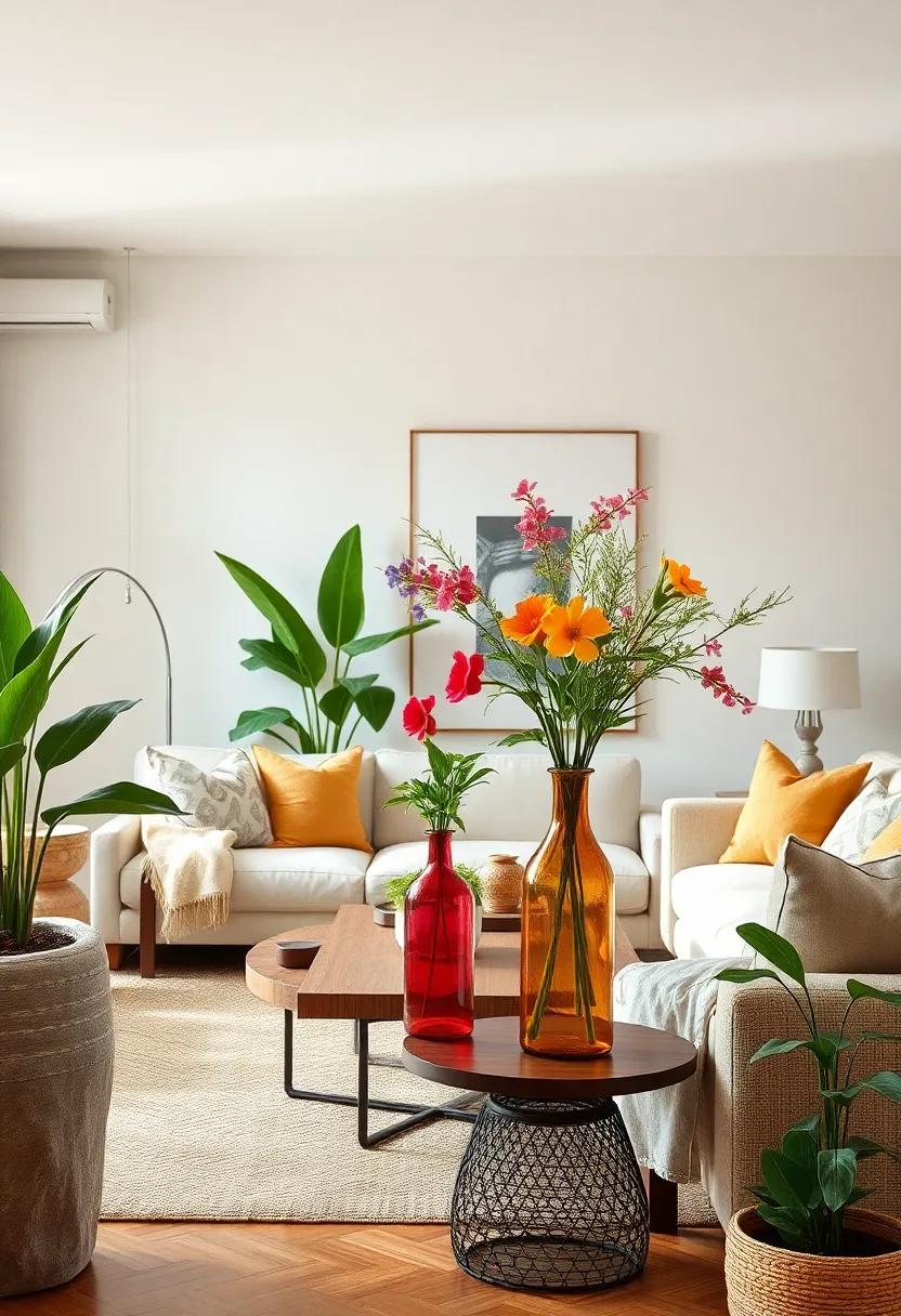 Use colored⁢ glass vases to hold indoor flowers,⁢ adding both elegance and a splash of color to your ​collection