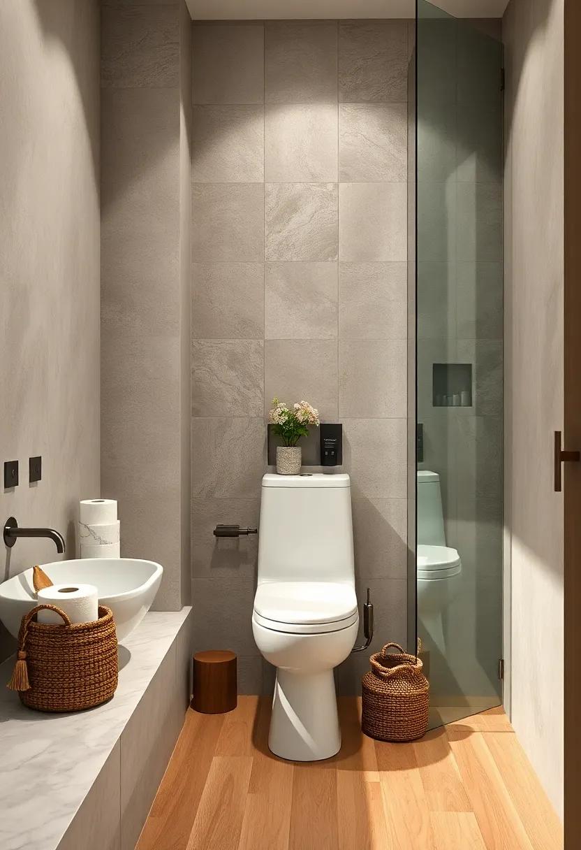 Store extra toilet paper in ⁢a decorative basket for ease and to maintain a⁣ tidy look