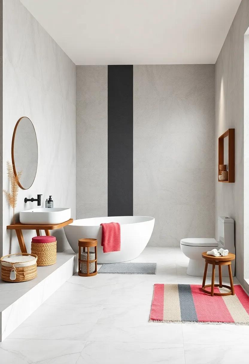 use color-blocks or stripes ⁢in your bathroom‌ textiles to add visual⁢ interest without⁢ overwhelming ​the space