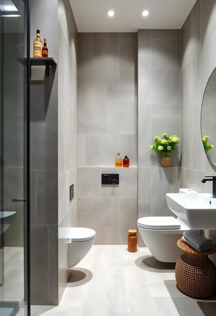 Hidden Toilets: Design clever partitions or cabinets to conceal toilets, ⁣enhancing‍ the clean and uncluttered​ look of your bathroom