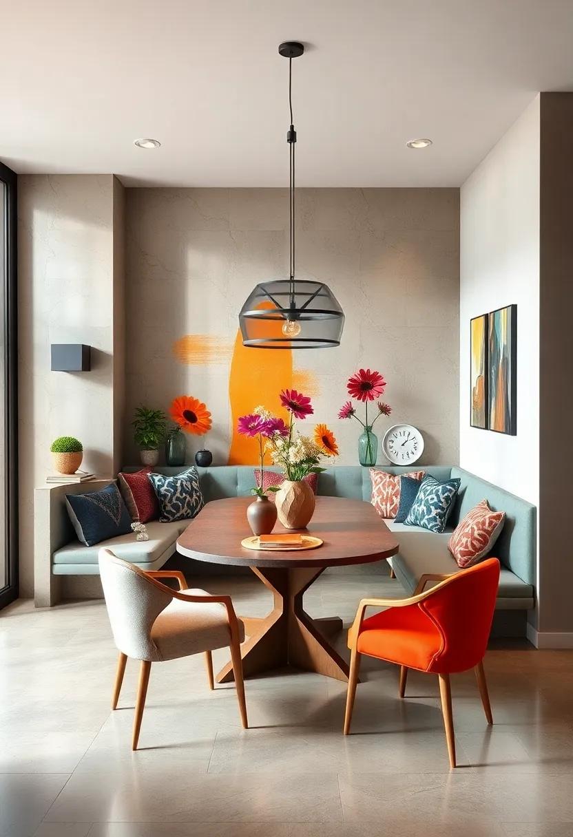 Artistic Accents: Add artistic⁤ cushions or‌ an eye-catching ⁤mural behind built-in seating ‌to⁣ infuse personality into your ‌dining ⁤area