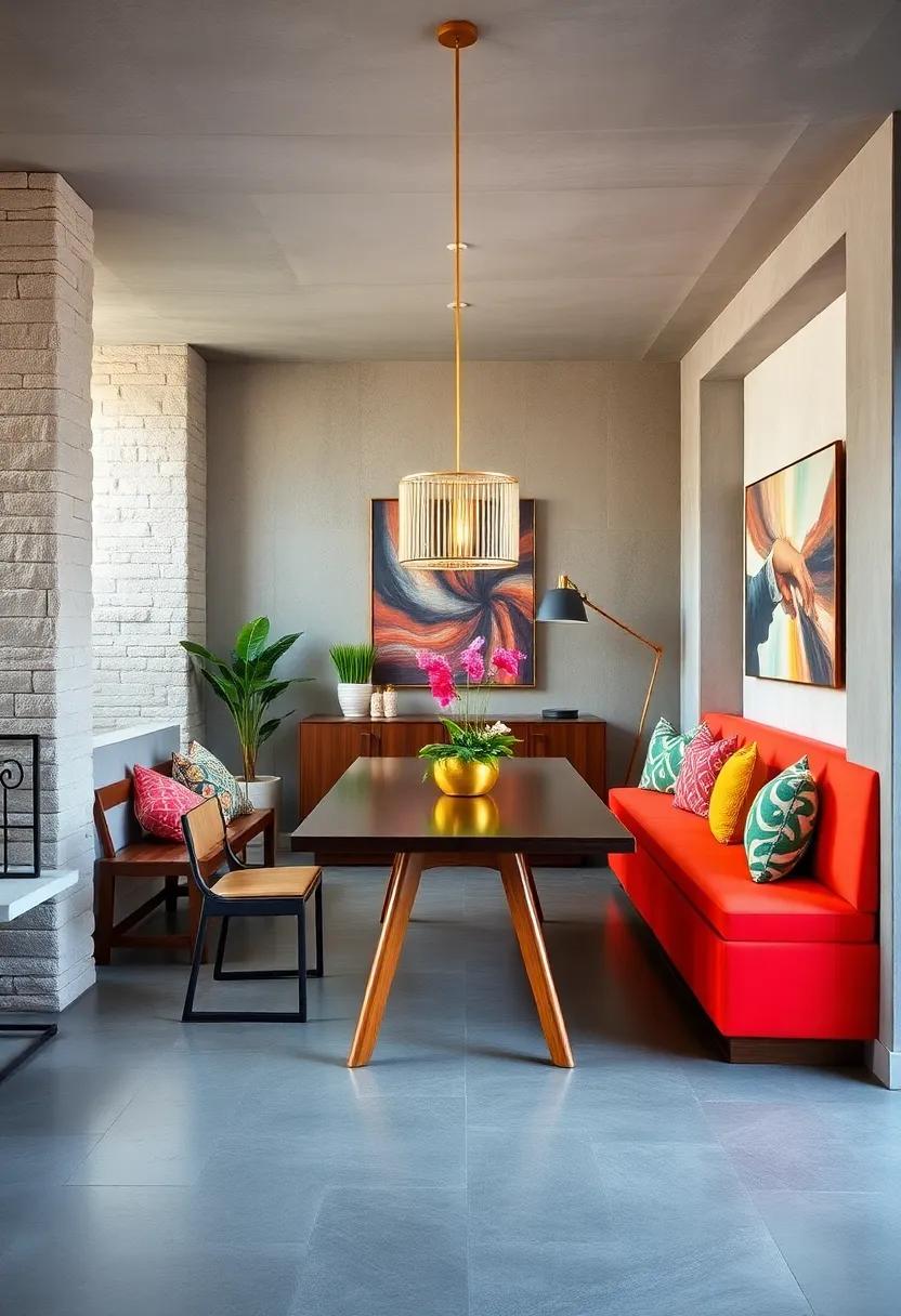 Color Pop: Paint built-in benches⁣ in bold⁤ hues or patterns to⁣ serve‌ as​ a vibrant focal point in your dining room