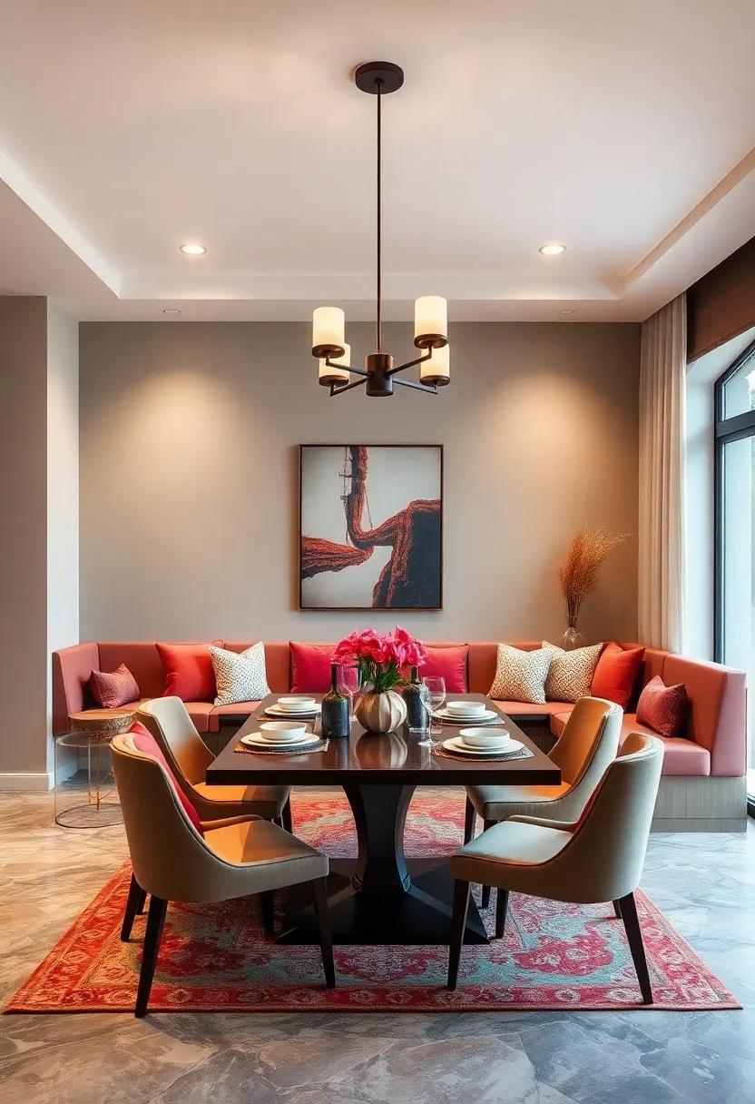 Color‍ Coordination:‍ Choose⁤ a color scheme for your built-in seating that complements‌ the overall decor of your dining room ​for a cohesive⁤ look