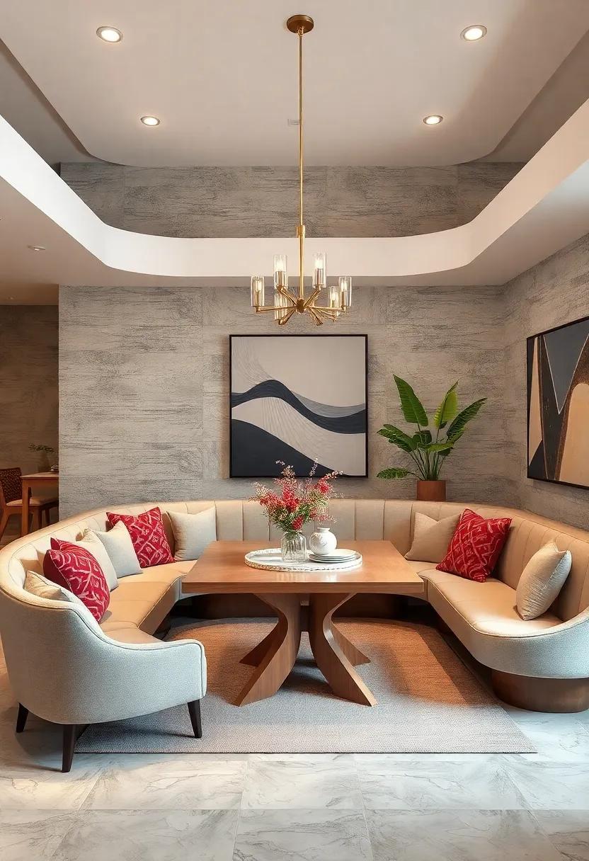 curved Contours: Experiment with curved ‌built-in seating to⁣ soften the lines of ⁢your dining room and create a more inviting‍ space