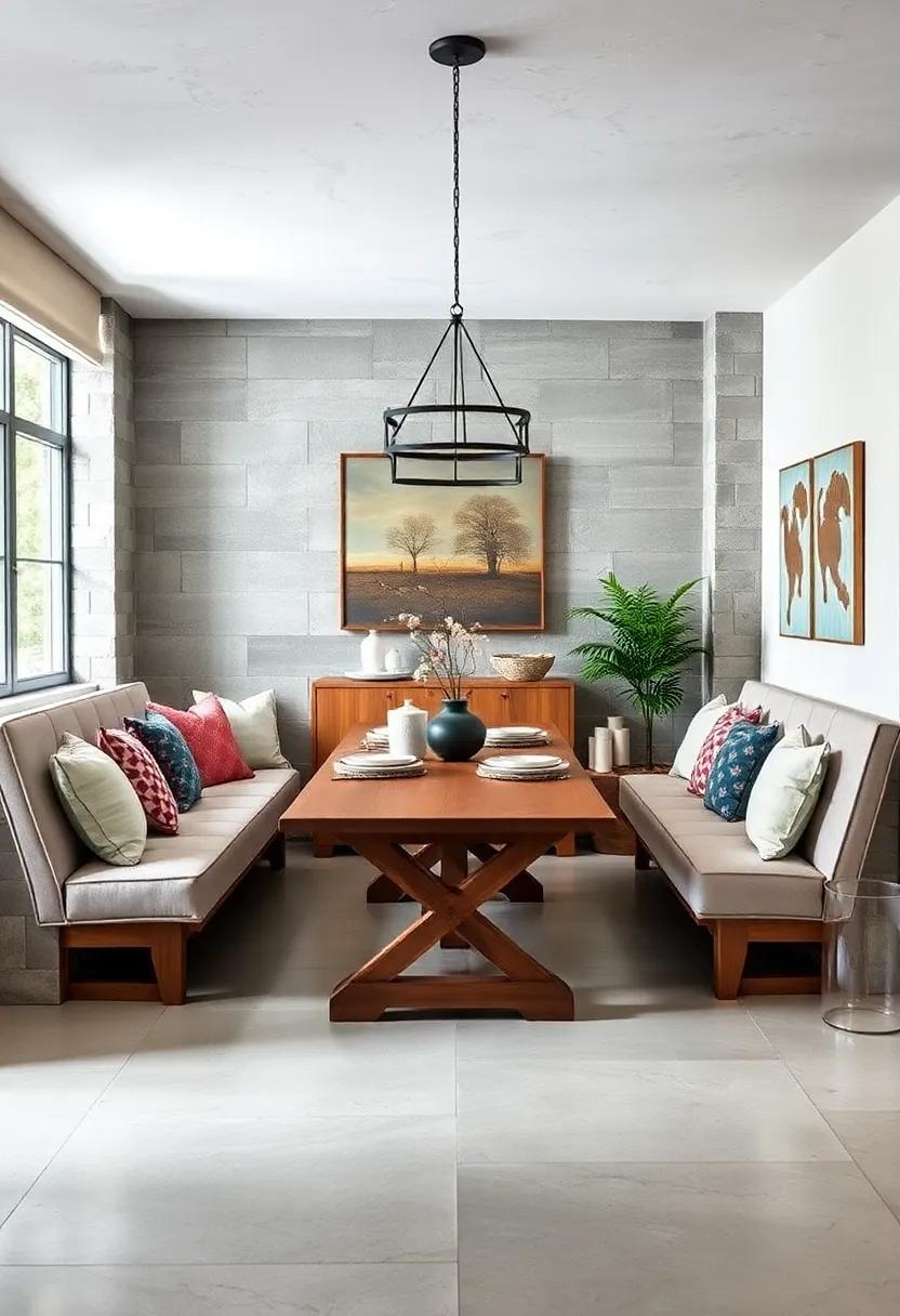 Farmhouse‌ Feel: Incorporate a farmhouse table paired with built-in‌ seating to ⁣create a casual,⁤ inviting space for​ all ages