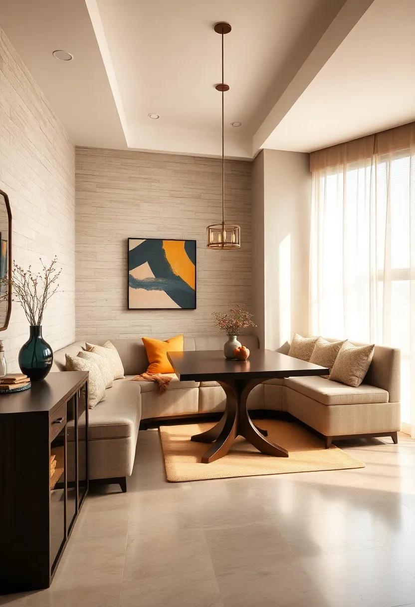 Multi-Functional Bench: Opt for a sleek built-in bench that doubles as storage, providing both seating ⁣and room for dining ​essentials